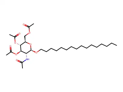 Hexadecyl 2-acetamido-3,4,6-tri-O-acetyl-2-deoxy-beta-D-glucopyranoside structure