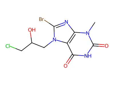 8-Bromo-7-(3-chloro-2-hydroxypropyl)-3-methylpurine-2,6-dione structure
