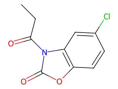 2(3H)-Benzoxazolone, 5-chloro-3-(1-oxopropyl)- structure