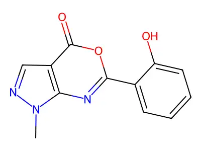 Pyrazolo(3,4-d)(1,3)oxazin-4(1H)-one, 6-(2-hydroxyphenyl)-1-methyl- structure