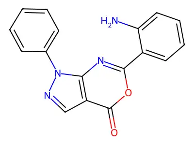Pyrazolo(3,4-d)(1,3)oxazin-4(1H)-one, 6-(2-aminophenyl)-1-phenyl- structure