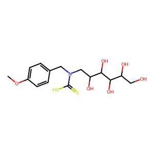 N-(4-Methoxybenzyl)glucamine dithiocarbamate structure