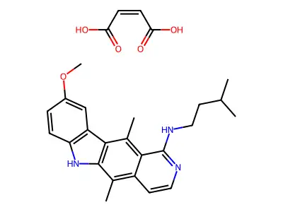 6H-Pyrido(4,3-b)carbazol-1-amine, 5,11-dimethyl-9-methoxy-N-(3-methylbutyl)-, (Z)-2-butenedioate (1:1) structure