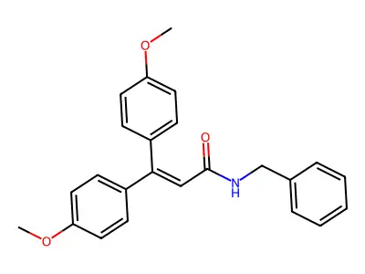2-Propenamide, 3,3-bis(4-methoxyphenyl)-N-(phenylmethyl)- structure
