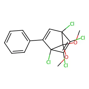 1,2,3,4-Tetrachloro-7,7-dimethoxy-5-phenylbicyclo(2.2.1)hepta-2,5-diene structure