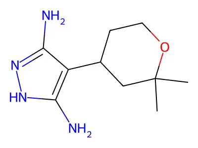 4-(Tetrahydro-2,2-dimethyl-2H-pyran-4-yl)-1H-pyrazole-3,5-diamine structure
