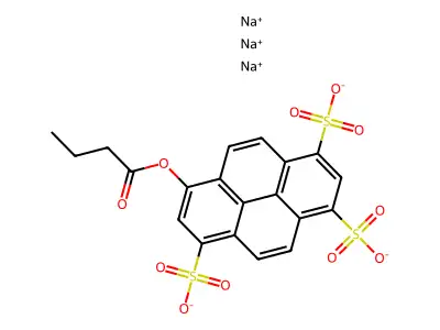 8-(Butyryloxy)pyrene-1,3,6-trisulfonic acid structure