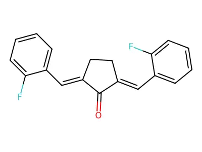 2,5-bis[(E)-(2-fluorophenyl)methylidene]cyclopentanone structure