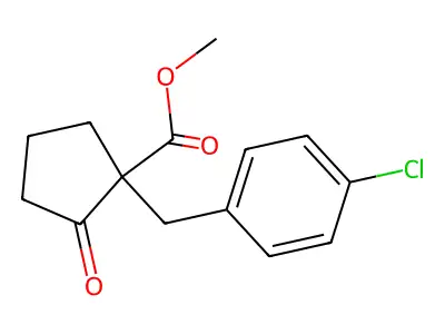 Methyl 1-[(4-chlorophenyl)methyl]-2-oxocyclopentane-1-carboxylate structure