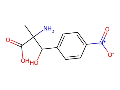 beta-Hydroxy-alpha-methyl-4-nitrophenylalanine structure