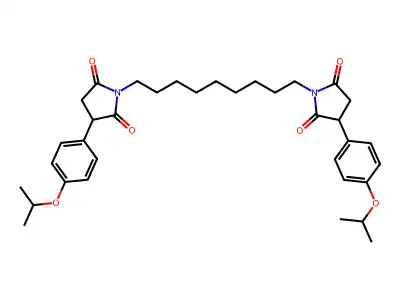 2,5-Pyrrolidinedione, 1,1'-(1,9-nonanediyl)bis(3-(4-(1-methylethoxy)phenyl)- structure