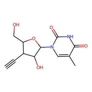 1-(3-Ethynyl-3-deoxy-beta-D-arabinofuranosyl)thymine structure