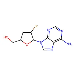 Adenosine, 2'-bromo-2',3'-dideoxy- structure