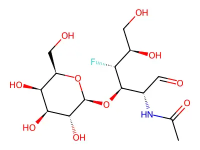 2-acetamido-2,4-dideoxy-4-fluoro-3-O-galactopyranosylglucopyranose structure