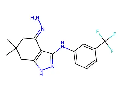 C16H18F3N5 structure