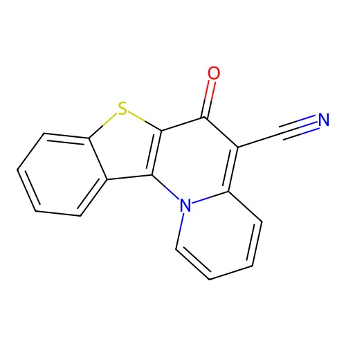 6-oxo-6H-[1]benzothieno[2,3-c]quinolizine-5-carbonitrile structure