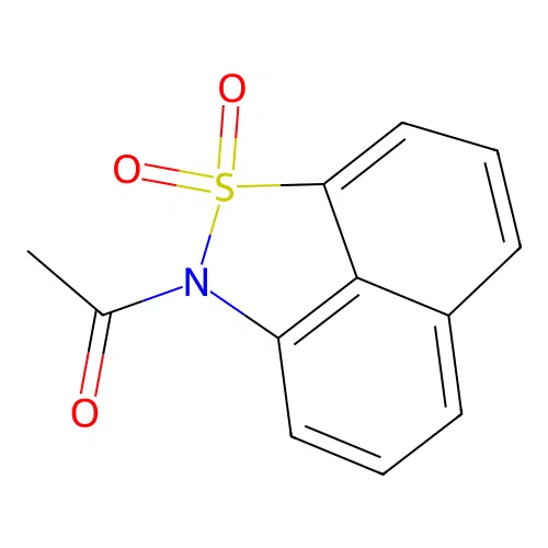 2-acetyl-2H-naphtho[1,8-cd]isothiazole 1,1-dioxide structure