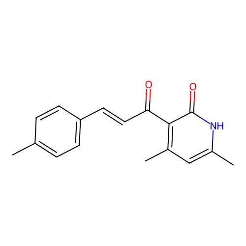 4,6-dimethyl-3-[3-(4-methylphenyl)acryloyl]-2(1H)-pyridinone structure