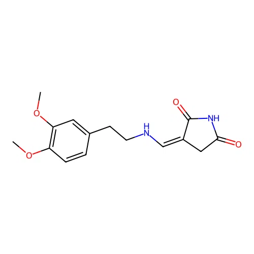 (3Z)-3-({[2-(3,4-dimethoxyphenyl)ethyl]amino}methylidene)pyrrolidine-2,5-dione structure