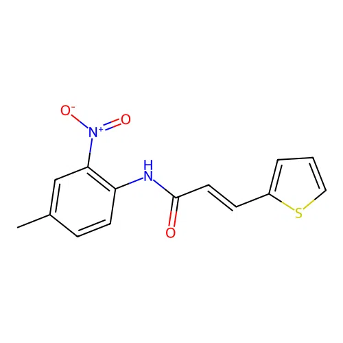 N-(4-methyl-2-nitrophenyl)-3-(2-thienyl)acrylamide structure