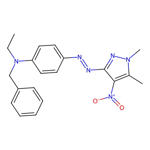 Benzyl-[4-(1,5-dimethyl-4-nitro-1H-pyrazol-3-ylazo)-phenyl]-ethyl-amine structure