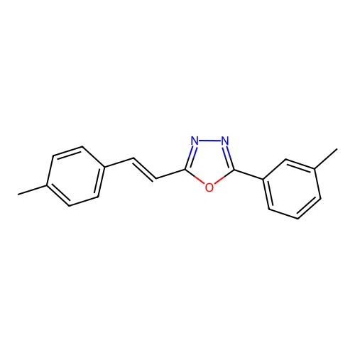 2-(3-Methylphenyl)-5-[2-(4-methylphenyl)vinyl]-1,3,4-oxadiazole structure
