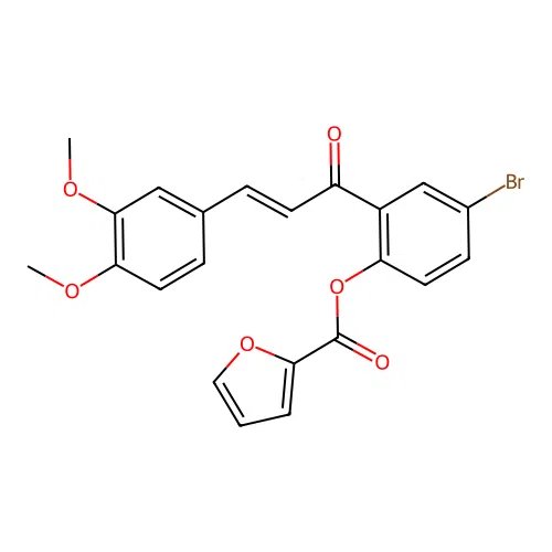 4-bromo-2-[(2E)-3-(3,4-dimethoxyphenyl)prop-2-enoyl]phenyl furan-2-carboxylate structure