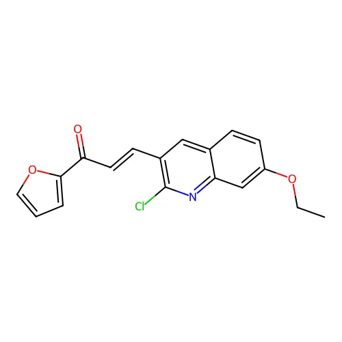 (E)-3-(2-chloro-7-ethoxyquinolin-3-yl)-1-(furan-2-yl)prop-2-en-1-one structure