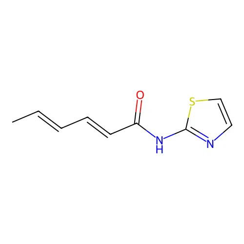 (2E,4E)-N-(1,3-thiazol-2-yl)hexa-2,4-dienamide structure