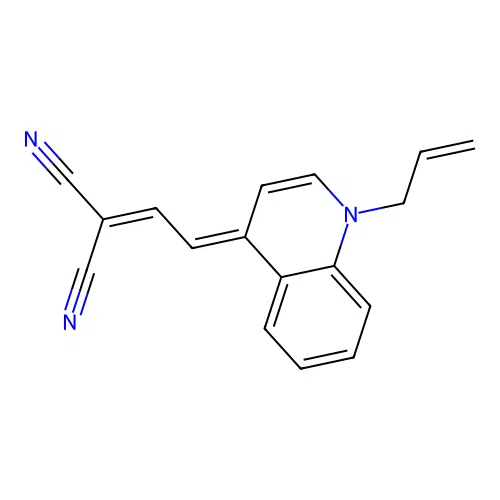 2-[2-(1-Allyl-1H-quinolin-4-ylidene)-ethylidene]-malononitrile structure