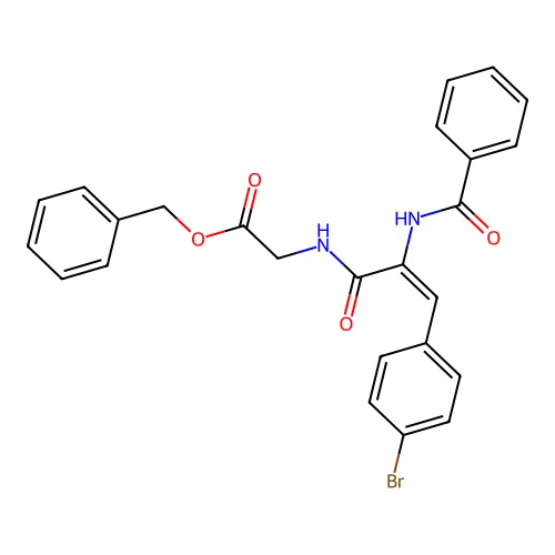 benzyl N-[2-(benzoylamino)-3-(4-bromophenyl)acryloyl]glycinate structure