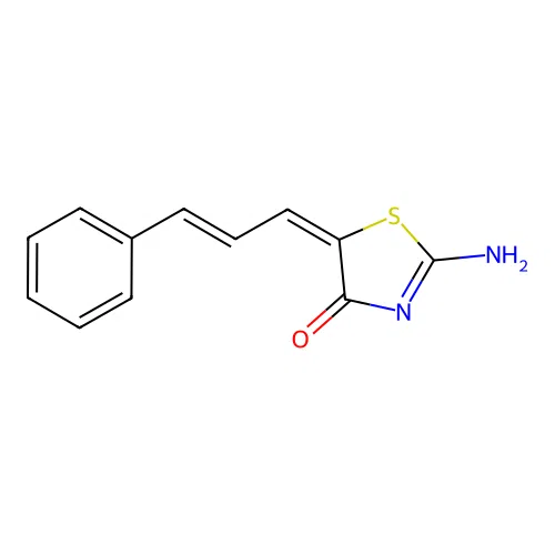 2-Imino-5-(3-phenyl-allylidene)-thiazolidin-4-one structure