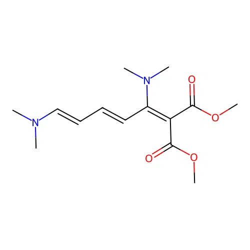 dimethyl [(2E,4E)-1,5-bis(dimethylamino)penta-2,4-dien-1-ylidene]propanedioate structure