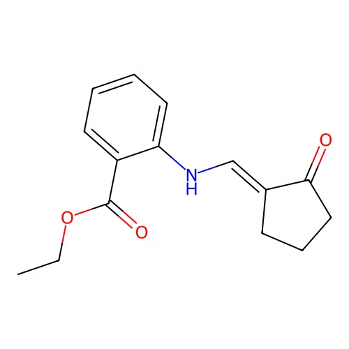(E)-ethyl 2-(((2-oxocyclopentylidene)methyl)amino)benzoate structure
