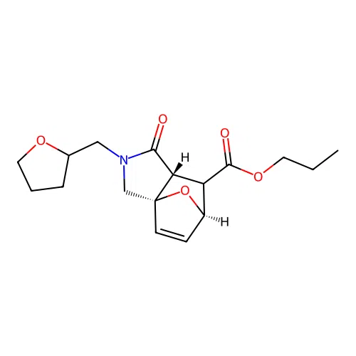 (3aS,6R,7aR)-propyl 1-oxo-2-((tetrahydrofuran-2-yl)methyl)-1,2,3,6,7,7a-hexahydro-3a,6-epoxyisoindole-7-carboxylate structure