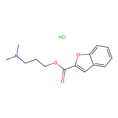 Benzofuran-2-carboxylic acid 3-dimethylamino-propyl ester structure