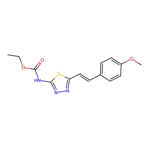 (E)-ethyl (5-(4-methoxystyryl)-1,3,4-thiadiazol-2-yl)carbamate structure
