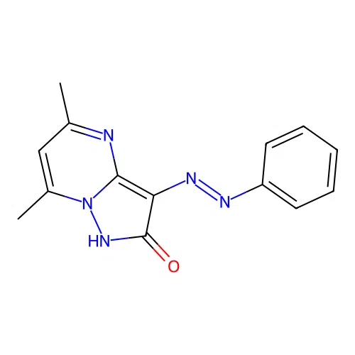 5,7-dimethyl-3-phenyldiazenyl-1H-pyrazolo[1,5-a]pyrimidin-2-one structure