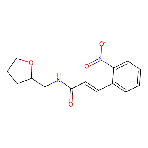 (E)-3-(2-nitrophenyl)-N-(oxolan-2-ylmethyl)prop-2-enamide structure