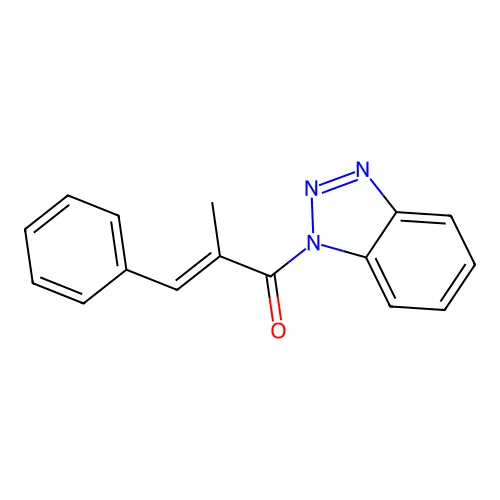 (E)-1-(benzotriazol-1-yl)-2-methyl-3-phenylprop-2-en-1-one structure