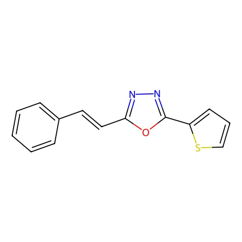 2-(2-Phenylvinyl)-5-(2-thienyl)-1,3,4-oxadiazole structure