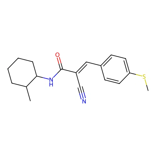 2-cyano-N-(2-methylcyclohexyl)-3-[4-(methylsulfanyl)phenyl]prop-2-enamide structure