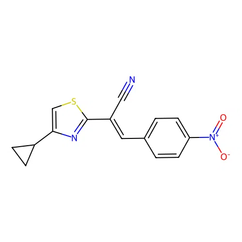 2-(4-Cyclopropyl-thiazol-2-yl)-3-(4-nitro-phenyl)-acrylonitrile structure