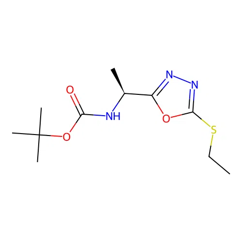 Tert-butyl N-{1-[5-(ethylsulfanyl)-1,3,4-oxadiazol-2-YL]ethyl}carbamate structure