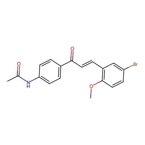N-{4-[3-(5-bromo-2-methoxyphenyl)acryloyl]phenyl}acetamide structure