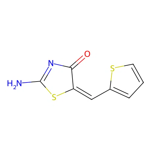 2-Imino-5-thiophen-2-ylmethylene-thiazolidin-4-one structure