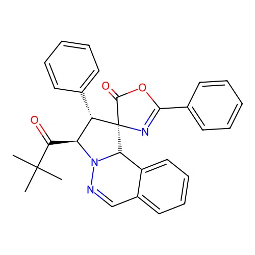 (1'R,2'S,3'R)-2,2'-diphenyl-3'-pivaloyl-3',10b'-dihydro-2'H,5H-spiro[oxazole-4,1'-pyrrolo[2,1-a]phthalazin]-5-one structure