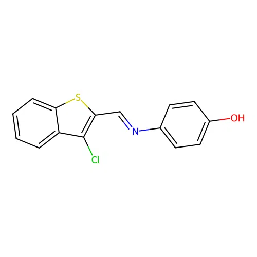 4-[(3-Chloro-1-benzothiophen-2-yl)methylideneamino]phenol structure