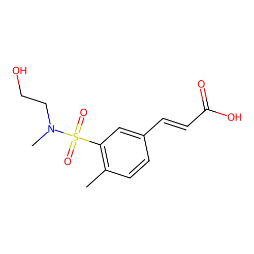 (E)-3-{3-[(2-Hydroxy-ethyl)-methyl-sulfamoyl]-4-methyl-phenyl}-acrylic acid structure