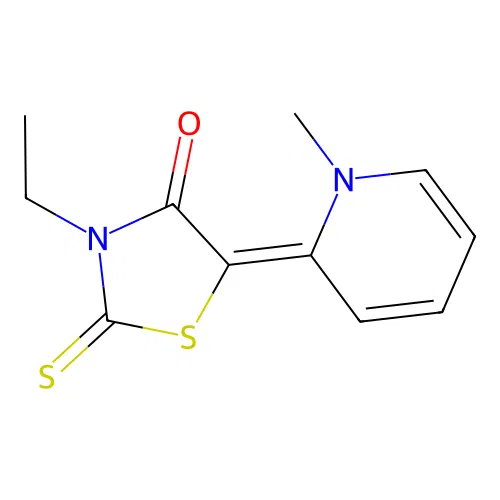 3-ethyl-5-(1-methylpyridin-2(1H)-ylidene)-2-thioxothiazolidin-4-one structure